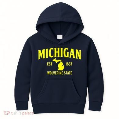 Michigan The Wolverines State Kids Hoodie