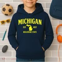 Michigan The Wolverines State Kids Hoodie thumb 2
