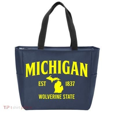 Michigan The Wolverines State Tote Bag