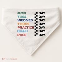 Mon Tues Wednes Thurs Practice Quali Race Day USA-Made Doggie Bandana thumb 0