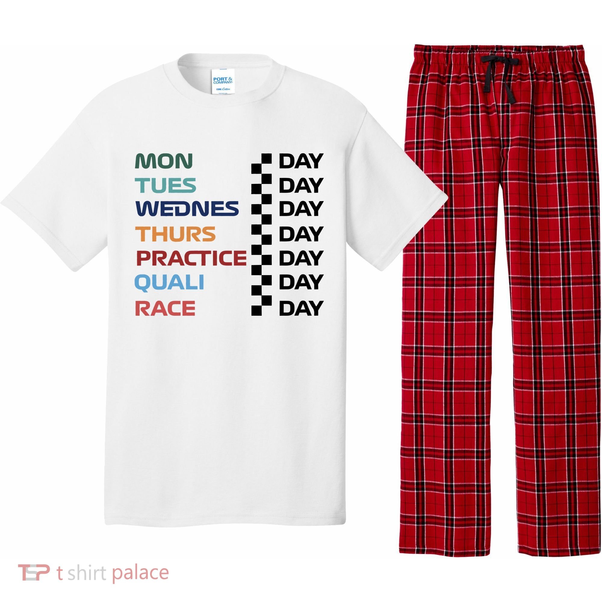 Mon Tues Wednes Thurs Practice Quali Race Day Pajama Set