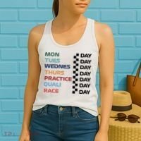 Mon Tues Wednes Thurs Practice Quali Race Day Women's Tank Top thumb 2