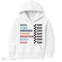 Mon Tues Wednes Thurs Practice Quali Race Day Kids Hoodie thumb 0