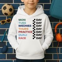 Mon Tues Wednes Thurs Practice Quali Race Day Kids Hoodie thumb 2