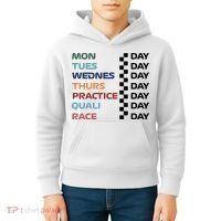 Mon Tues Wednes Thurs Practice Quali Race Day Kids Hoodie thumb 4