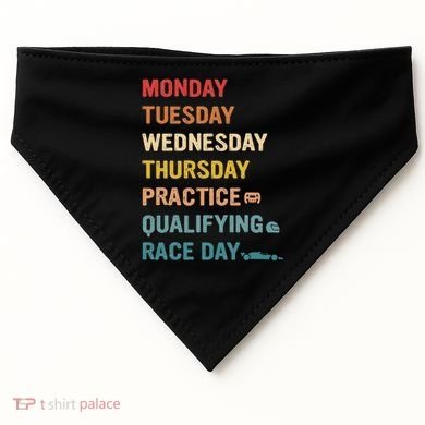 Mon Tue Wed Thu Practice Qualifying Race Day USA-Made Doggie Bandana