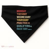 Mon Tue Wed Thu Practice Qualifying Race Day USA-Made Doggie Bandana thumb 0