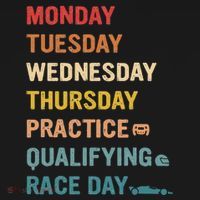 Mon Tue Wed Thu Practice Qualifying Race Day USA-Made Doggie Bandana thumb 2
