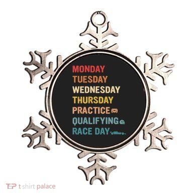 Mon Tue Wed Thu Practice Qualifying Race Day Ornament