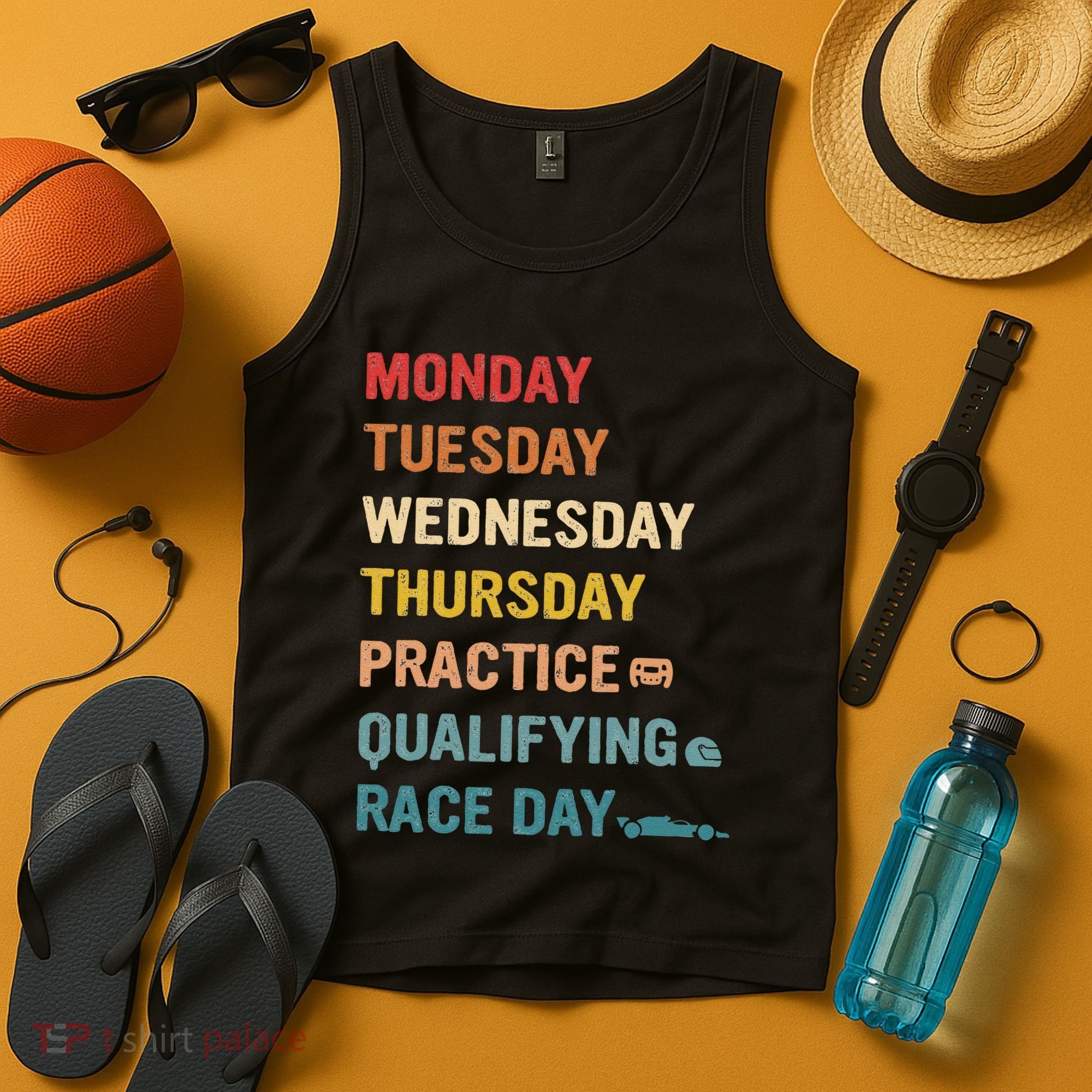 Mon Tue Wed Thu Practice Qualifying Race Day Tank Top