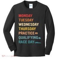 Mon Tue Wed Thu Practice Qualifying Race Day Kids Long Sleeve Shirt thumb 0