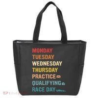 Mon Tue Wed Thu Practice Qualifying Race Day Tote Bag thumb 0