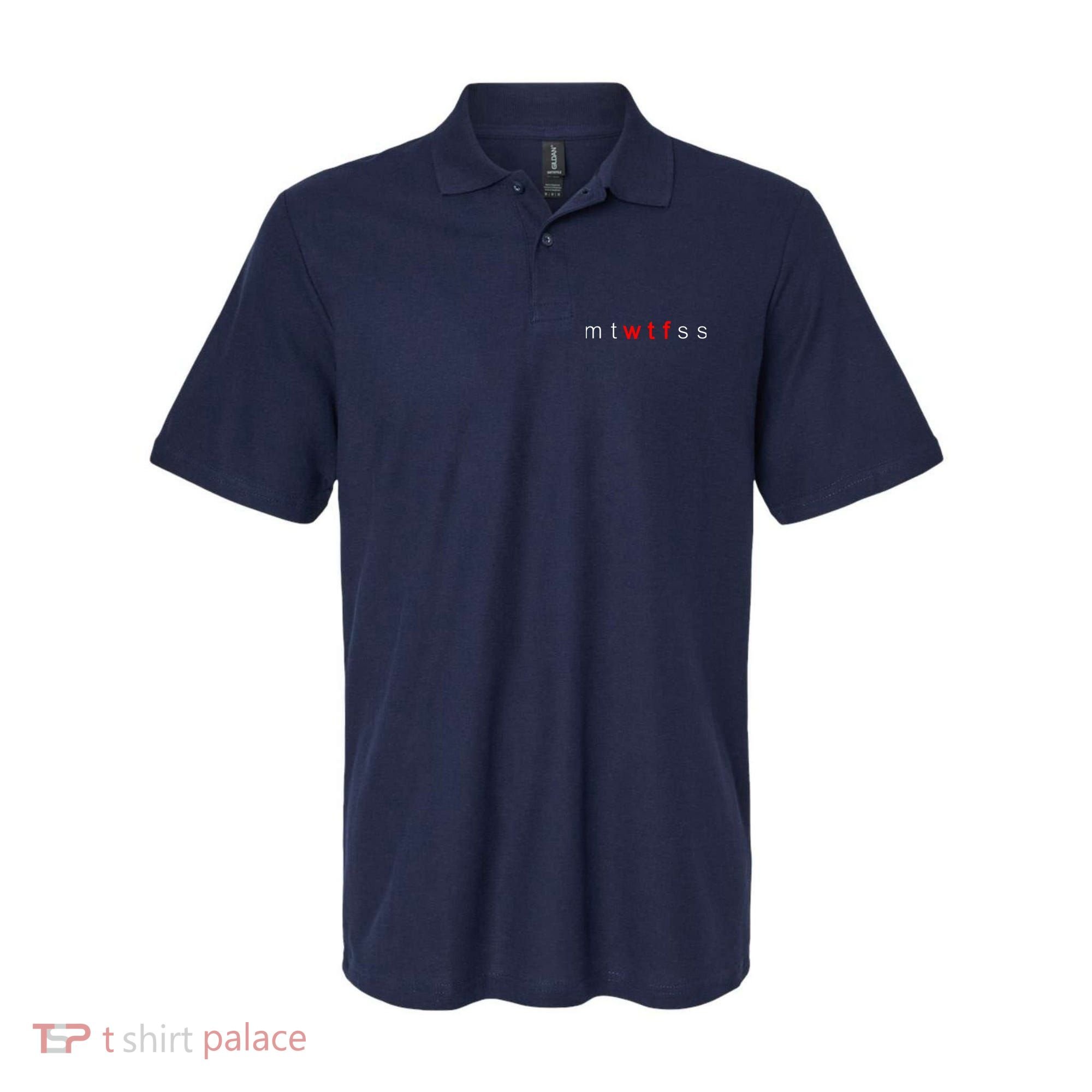 mtWTFss Days of the Week Red WTF Logo Polo