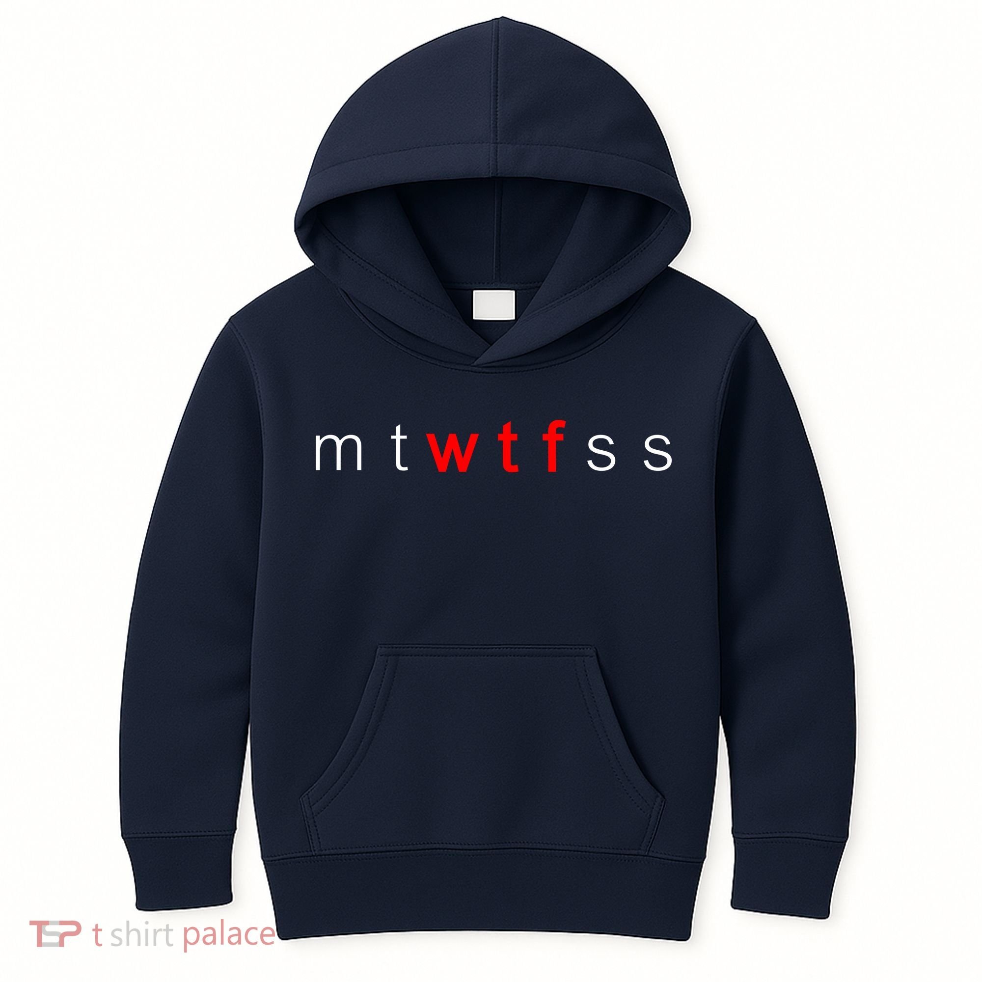 mtWTFss Days of the Week Red WTF Logo Kids Hoodie