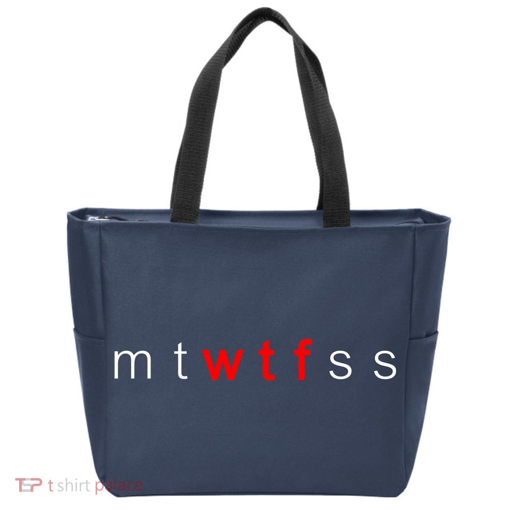 mtWTFss Days of the Week Red WTF Logo Tote Bag