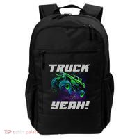 Monster Truck Yeah Cool Vaporwave Mud Splattered Green Blue Gift Backpack thumb 0