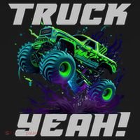 Monster Truck Yeah Cool Vaporwave Mud Splattered Green Blue Gift Pajama Set thumb 2
