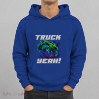 Monster Truck Yeah Cool Vaporwave Mud Splattered Green Blue Gift Hoodie thumb 0