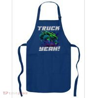 Monster Truck Yeah Cool Vaporwave Mud Splattered Green Blue Gift Apron thumb 0