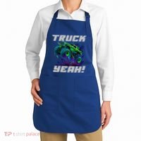 Monster Truck Yeah Cool Vaporwave Mud Splattered Green Blue Gift Apron thumb 2