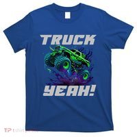 Monster Truck Yeah Cool Vaporwave Mud Splattered Green Blue Gift T-Shirt thumb 0