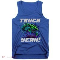 Monster Truck Yeah Cool Vaporwave Mud Splattered Green Blue Gift Tank Top thumb 0