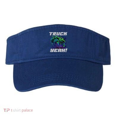 Monster Truck Yeah Cool Vaporwave Mud Splattered Green Blue Gift Visor