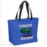 Monster Truck Yeah Cool Vaporwave Mud Splattered Green Blue Gift Tote Bag thumb 2