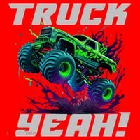 Monster Truck Yeah Cool Vaporwave Mud Splattered Green Blue Gift Santa Hat thumb 1