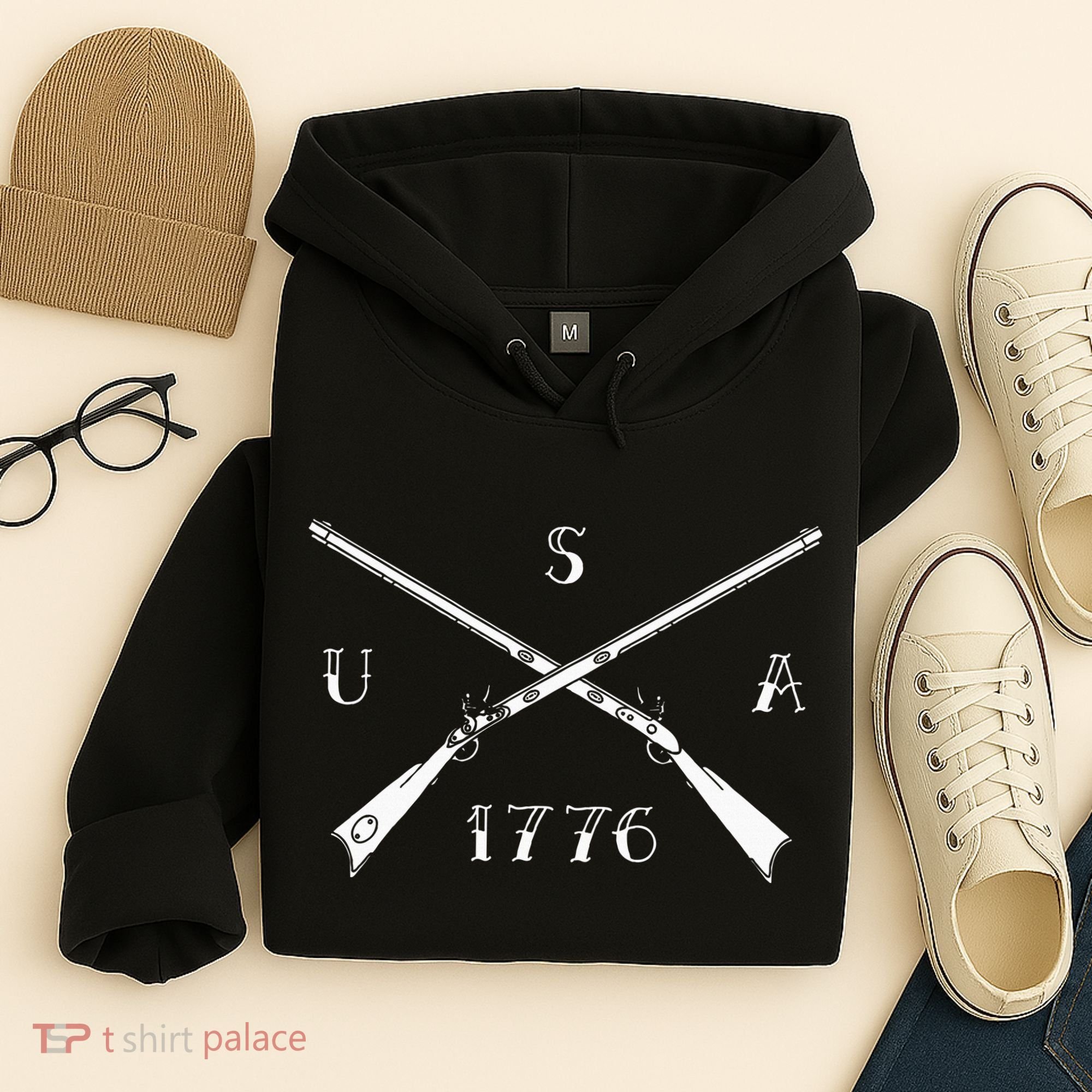 Muzzleloader Usa 1776 Flintlock Muzzleloading Rifle Hoodie