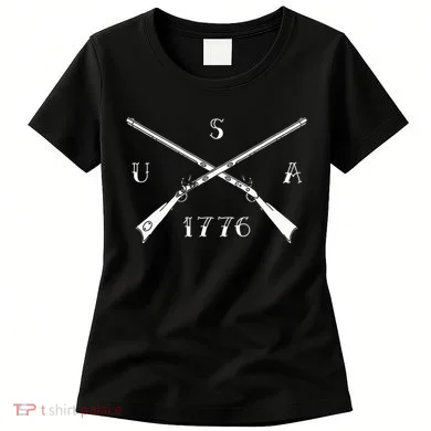 Muzzleloader Usa 1776 Flintlock Muzzleloading Rifle Women's T-Shirt