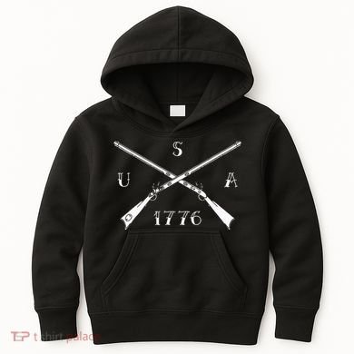 Muzzleloader Usa 1776 Flintlock Muzzleloading Rifle Kids Hoodie