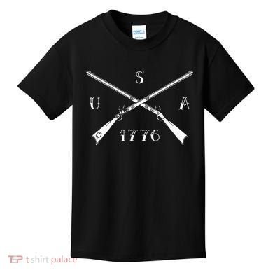 Muzzleloader Usa 1776 Flintlock Muzzleloading Rifle Kids T-Shirt