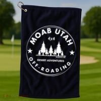 Moab Utah 4x4 Off Road Retro Adventures Golf Towel thumb 1