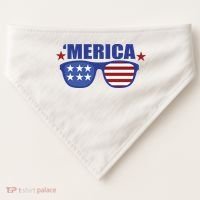 Merica USA 4th Of July USA-Made Doggie Bandana thumb 0