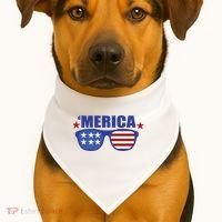 Merica USA 4th Of July USA-Made Doggie Bandana thumb 1