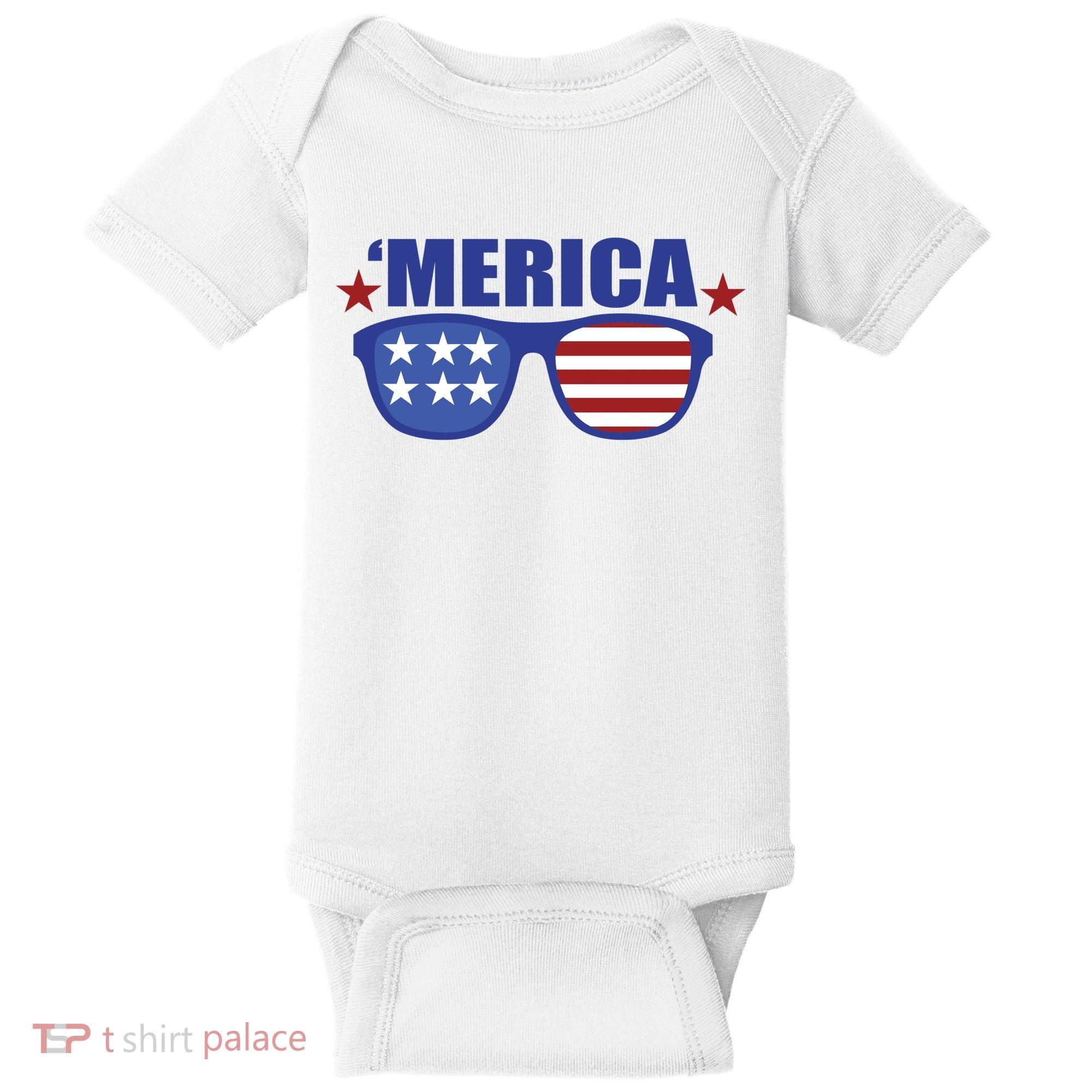 Merica USA 4th Of July Baby Bodysuit