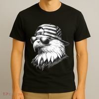 Merica Usa American Flag Patriotic 4th Of July Bald Eagle T-Shirt thumb 3