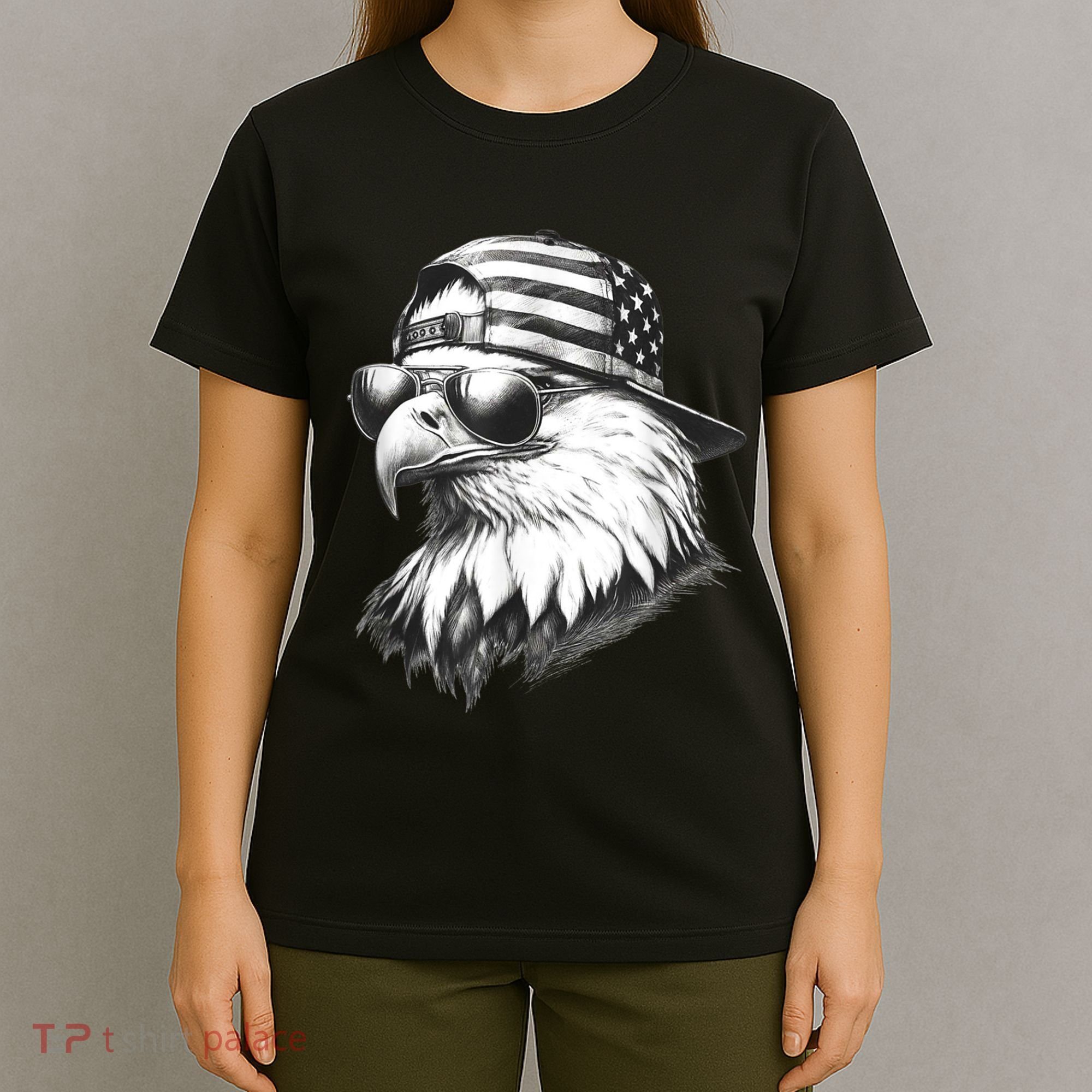 Merica Usa American Flag Patriotic 4th Of July Bald Eagle T-Shirt