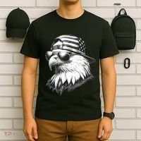 Merica Usa American Flag Patriotic 4th Of July Bald Eagle T-Shirt thumb 6