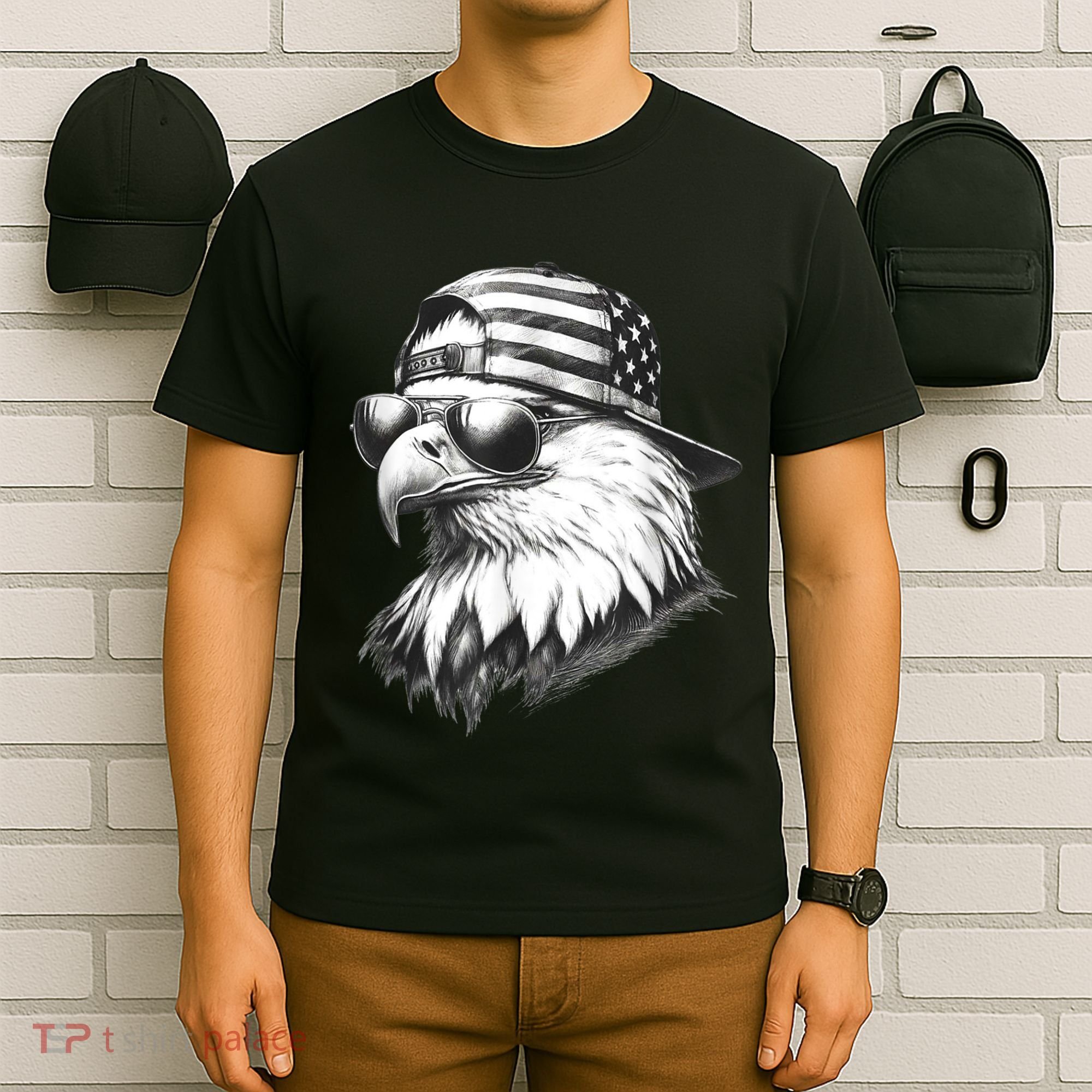 Merica Usa American Flag Patriotic 4th Of July Bald Eagle T-Shirt
