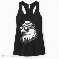 Merica Usa American Flag Patriotic 4th Of July Bald Eagle Women's Tank Top thumb 0