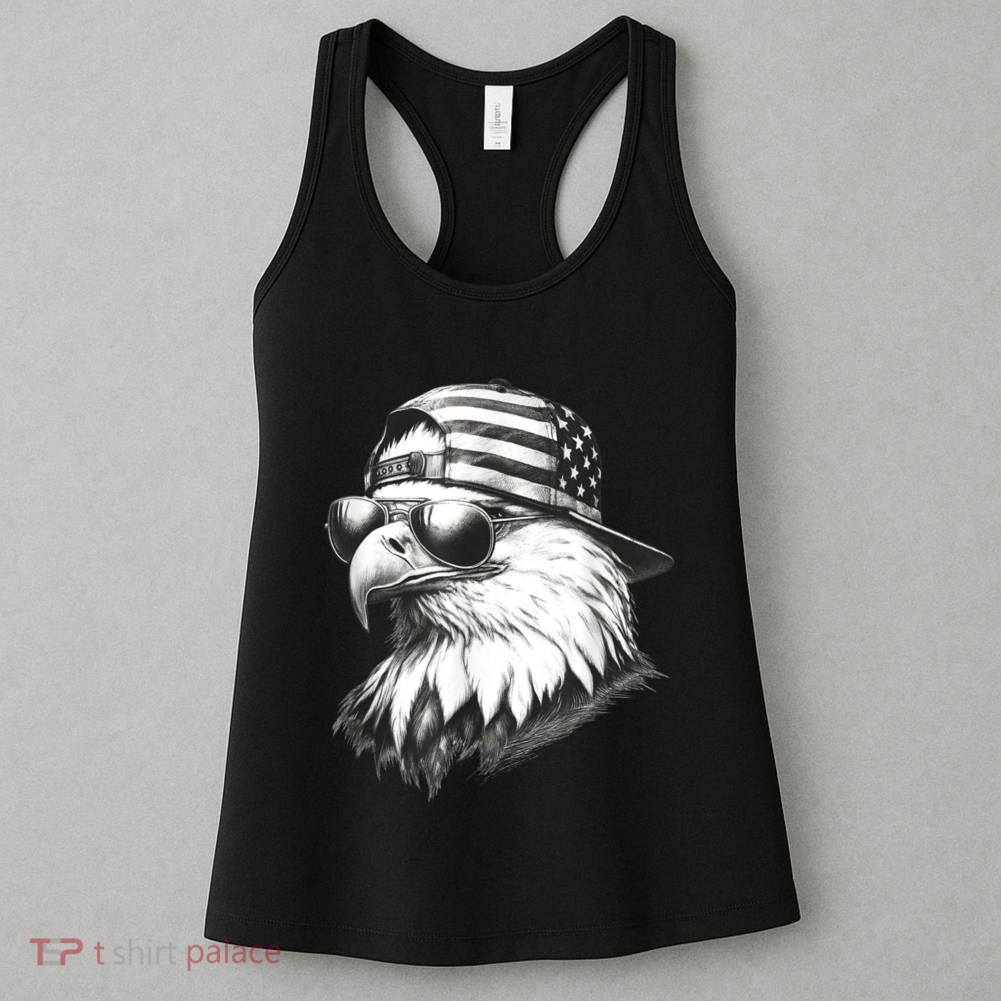 Merica Usa American Flag Patriotic 4th Of July Bald Eagle Women's Tank Top