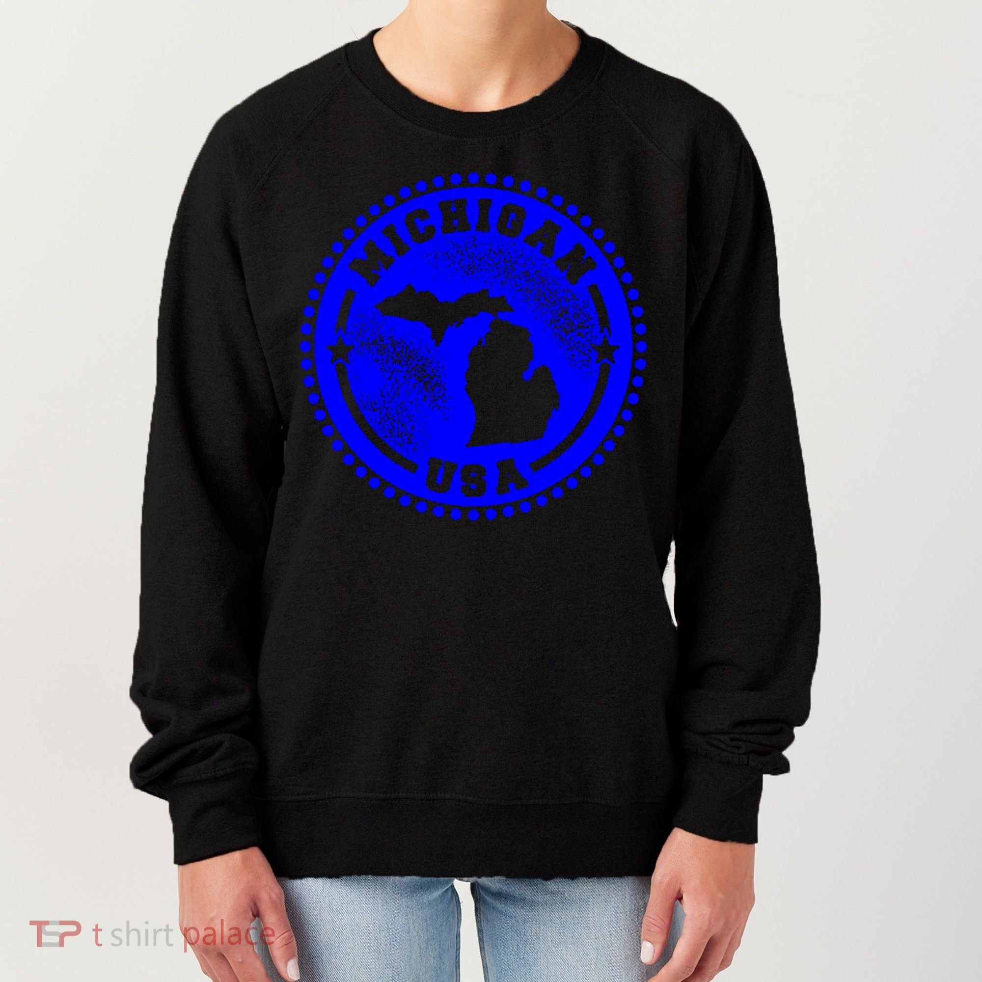 Michigan USA Blue Logo Women's Sweatshirt