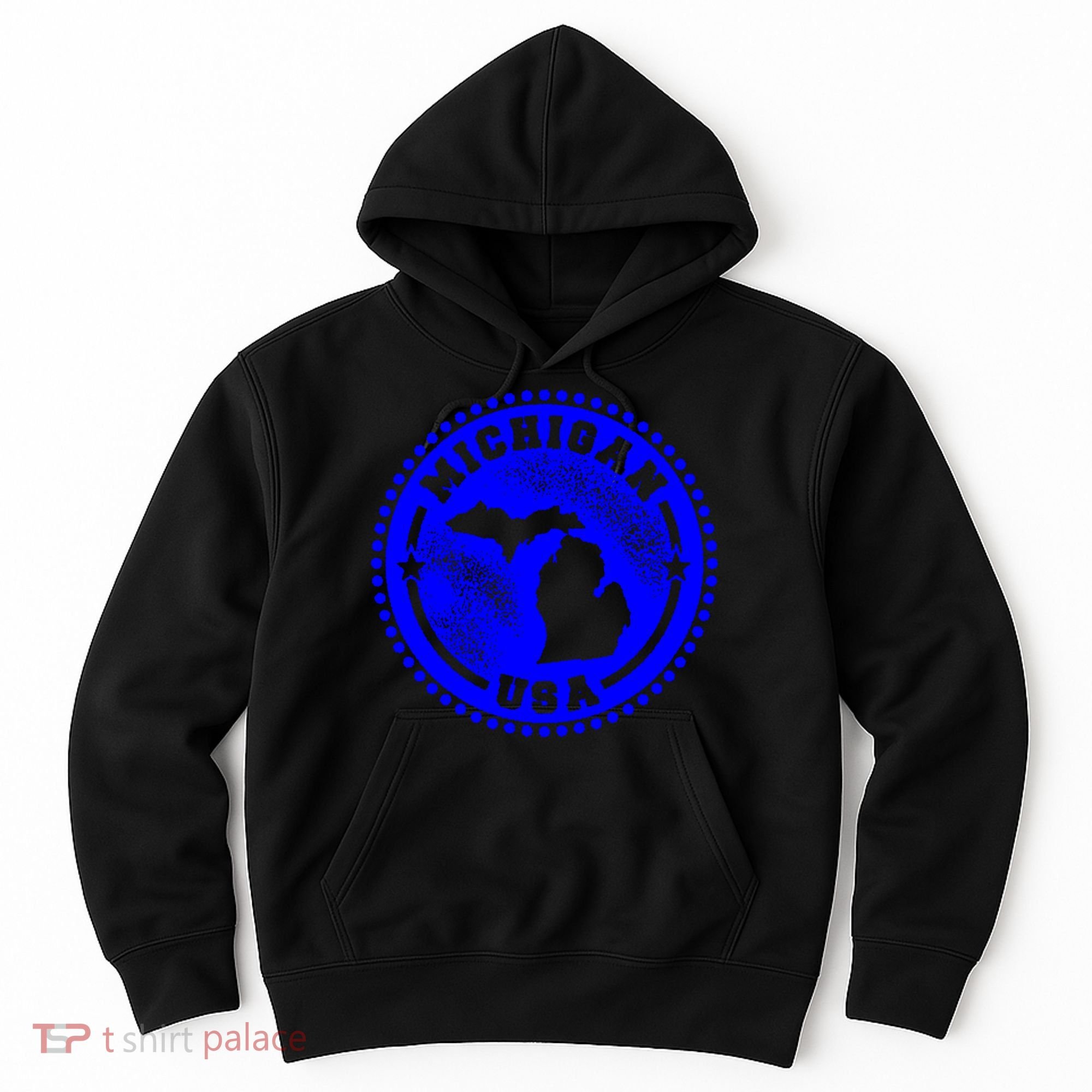 Michigan USA Blue Logo Hoodie