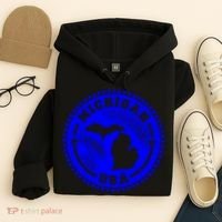 Michigan USA Blue Logo Hoodie thumb 4