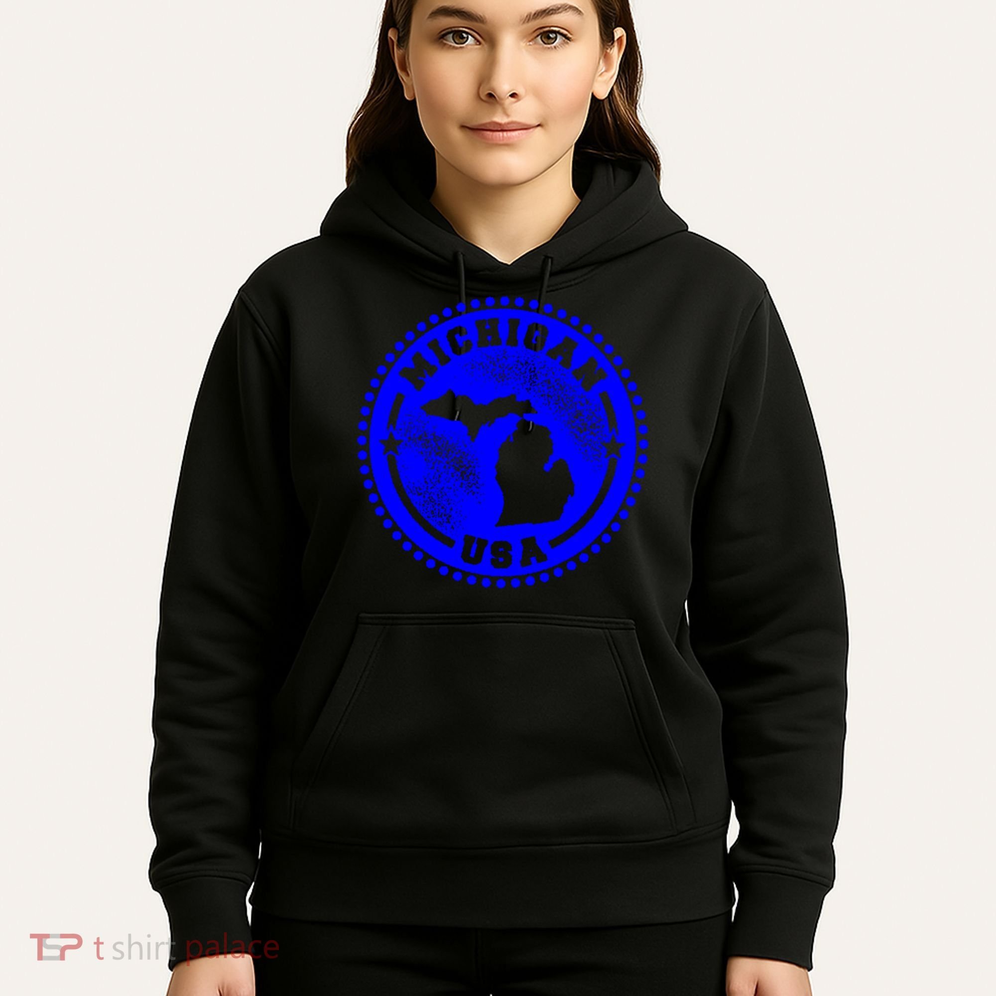 Michigan USA Blue Logo Hoodie