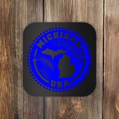 Michigan USA Blue Logo Coaster