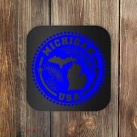 Michigan USA Blue Logo Coaster thumb 0