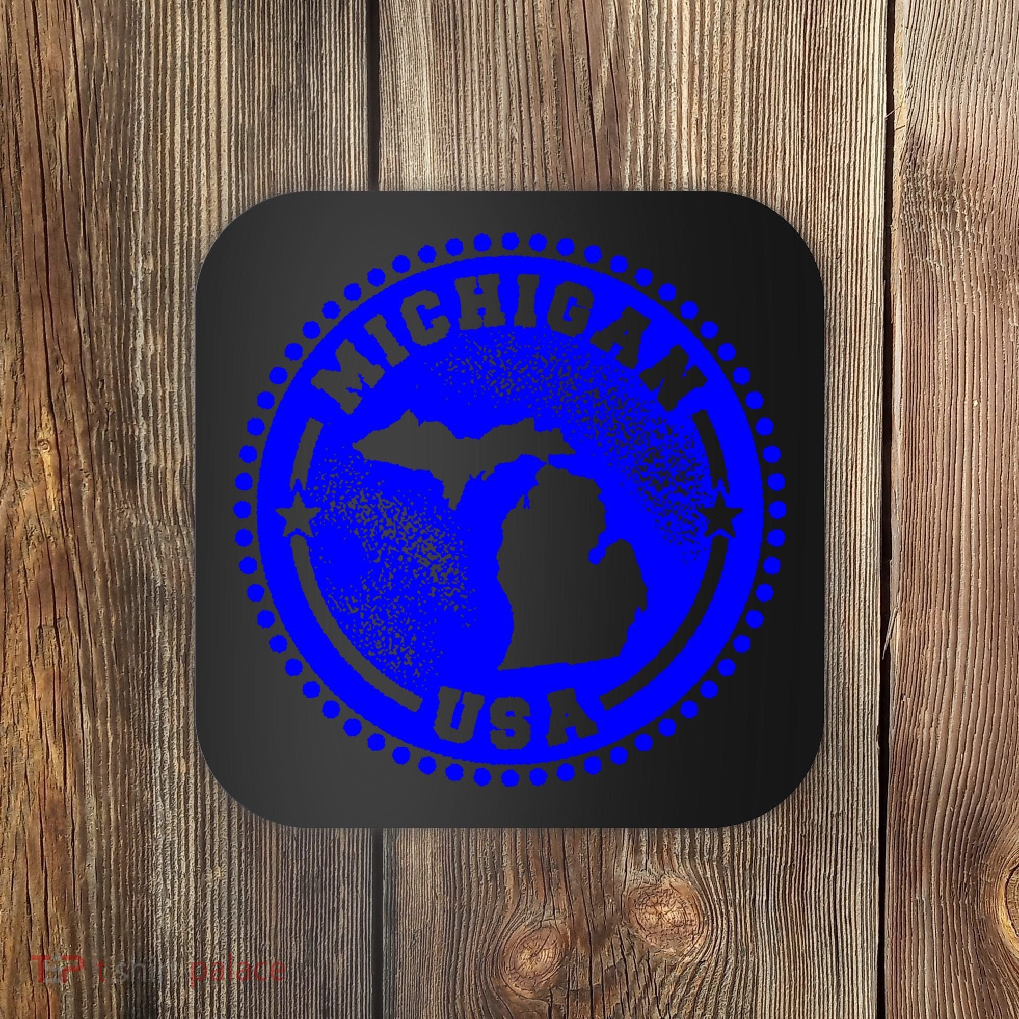 Michigan USA Blue Logo Coaster